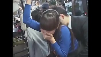 japanese girl in turtleneck has oral in bus