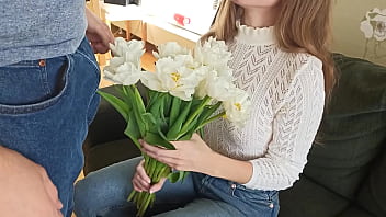 Gave her flowers and stopped being virgin anymore, creampied teen after sex with blowjob ProgrammersWife