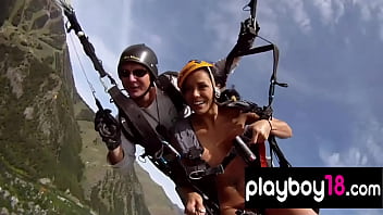 Badass blondies Bianca Diamond and Kitty to try nude paragliding
