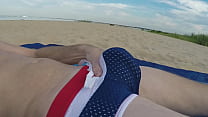 XnxxJohn shows huge speedo bulge on beach