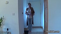 Unfaithful british milf lady sonia pops out her gigantic jugs