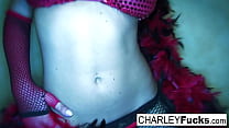 Charley Chase wears some sexy lingerie and stockings